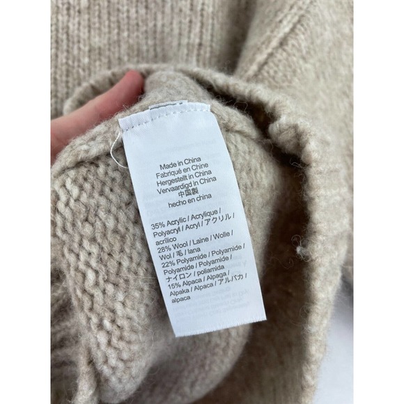 J Crew XXS Button-shoulder heathered crewneck sweater Wool Blend Brown B5-06 - Picture 5 of 8